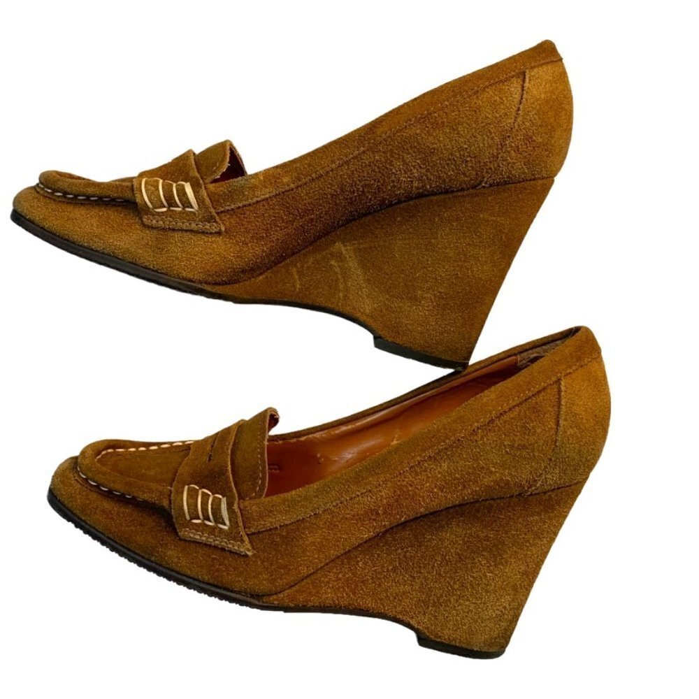 Michael Kors Brown Wedge Loafers - Picture 5 of 9